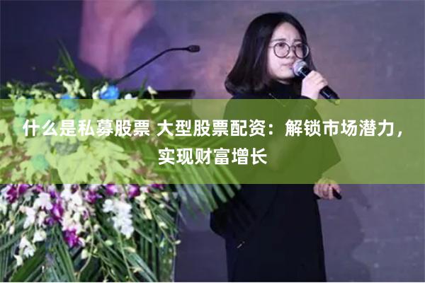 什么是私募股票 大型股票配资：解锁市场潜力，实现财富增长