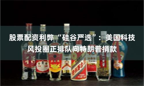 股票配资利弊 “硅谷严选”：美国科技风投圈正排队向特朗普捐款